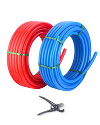 3/4" 100ft, 50ft x 2, PEX-B Pipe, Red & Blue & Cutter Plumbingsell