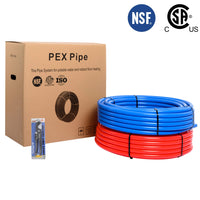 3/4" 100ft, 50ft x 2, PEX-B Pipe, Red & Blue & Cutter Plumbingsell