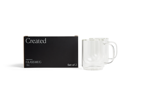 Cove 12oz Glass Mug - Set of 2 - Clear