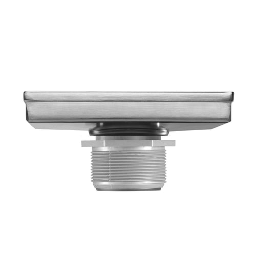 4" Square Shower Drain with Flat Cover, Stainless Steel Shower Floor Drain with 2 in 1 Flat & Tile Insert Cover, Floor Shower Drain with Hair Strainer