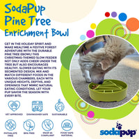 Pine Tree Christmas eBowl Deep Slow Feeder Dog Bowl for Enrichment | USA Made