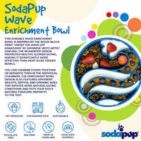 Wave eBowl Deep Slow Feeder Dog Bowl for Enrichment | Made in USA