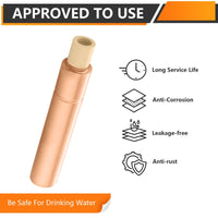 1/2" CPVC Pipe Connection, Water Hammer Arrestor, Copper