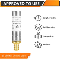 1/2" PEX Crimp Connection F1807, Straight Water Hammer Arrestor, Stainless Steel Plumbingsell
