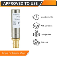 1/2" PEX-A Expansion Connection, Straight Water Hammer Arrestor, Stainless Steel