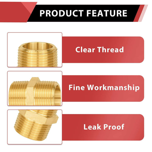 30 Pcs 1/2" Male NPT Brass Hex Connector