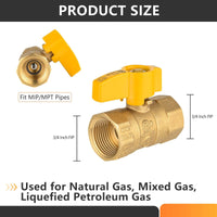 10 Pcs 3/4" FNPT Gas Valve, Yellow