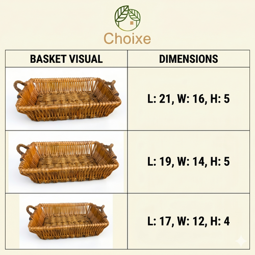 Woven Willow Home Organization Baskets – Set of 3