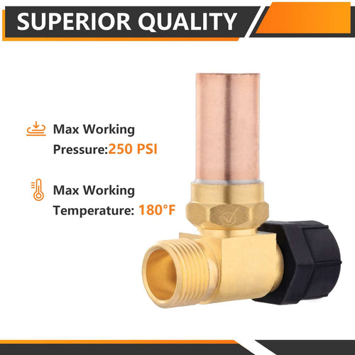 7/8" Female Swivel Ballcock Nut x 3/4" Male Thread Copper Water Hammer Arrestor for Toilet Plumbingsell
