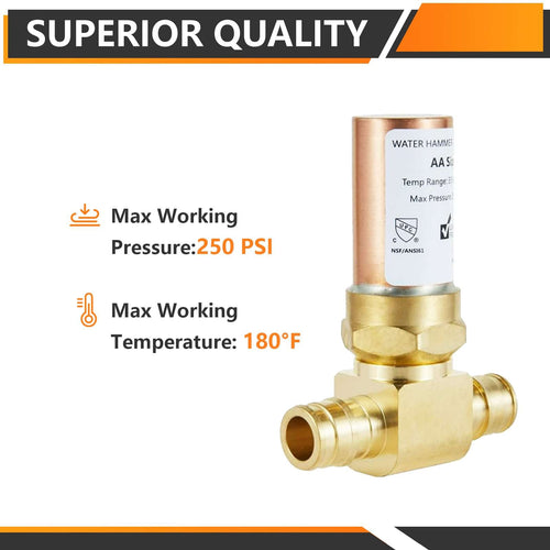 1/2" PEX-A Expansion, Water Copper Hammer Arrestor Tee Plumbingsell