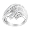 10K White Gold Round and Baguette Cut Diamond Channel Ring (3/4 Cttw, H-I Color, SI2-I1 Clarity) - Size 7