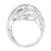 10K White Gold Round and Baguette Cut Diamond Channel Ring (3/4 Cttw, H-I Color, SI2-I1 Clarity) - Size 7