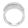 14K White Gold Round and Baguette Diamond Ring (1 1/2 Cttw, F-G Color, SI1-SI2 Clarity) - Size 6-3/4