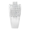 14K White Gold Round and Baguette Diamond Ring (1 1/2 Cttw, F-G Color, SI1-SI2 Clarity) - Size 6-3/4