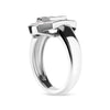 14K White Gold 1.00 Cttw Baguette and Princess-Cut Diamond Cocktail Art Deco Style Ring (H-I Color, SI1-SI2 Clarity) - Size 7