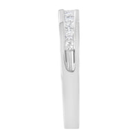 .925 Sterling Silver 1/2 Cttw Princess-Cut Diamond Channel-Set Half-Eternity Wedding or Anniversary Band Ring (H-I Color, I2 Clarity) - Size 6