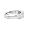 14K White Gold Alternating 1.0 Cttw Round and Baguette Diamond Channel Band Ring