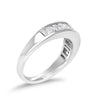 14K White Gold Alternating 1.0 Cttw Round and Baguette Diamond Channel Band Ring