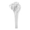 14K White Gold Round and Baguette Diamond Bypass Ring (1/2 cttw, H-I Color, I1-I2 Clarity) - Ring Size 6
