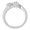 14K White Gold Round and Baguette Diamond Bypass Ring (1/2 cttw, H-I Color, I1-I2 Clarity) - Ring Size 6