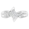 10K White Gold 1/3 Cttw Princess and Baguette Cut Diamond Bypass Style Cocktail Ring (I-J Color, I1-I2 Clarity) - Size 4