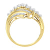 10K Yellow Gold Round and Baguette Diamond-Cut Ring (1/2 Cttw, I-J Color, I1-I2 Clarity) - Size 7