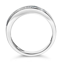 .925 Sterling Silver 1/3 Cttw Baguette Cut Diamond Channel Set Stackable Wedding Ring (H-I Color, I1-I2 Clarity) - Size 6-3/4