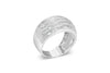 .925 Sterling Silver 1.0 Cttw Baguette-Cut Diamond 6-Row Channel Set Domed Tapered Cocktail Fashion Ring (H-I Color, I2-I3 Clarity) - Size 6-1/2