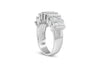 .925 Sterling Silver 1.0 Cttw Baguette Cut Diamond Vertical Channel Fluted Multi-Row Unisex Fashion Wedding Ring (H-I Color, I1-I2 Clarity) - Size 6-3/4