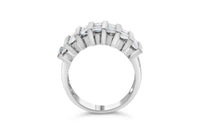 .925 Sterling Silver 1.0 Cttw Baguette Cut Diamond Vertical Channel Fluted Multi-Row Unisex Fashion Wedding Ring (H-I Color, I1-I2 Clarity) - Size 6-3/4