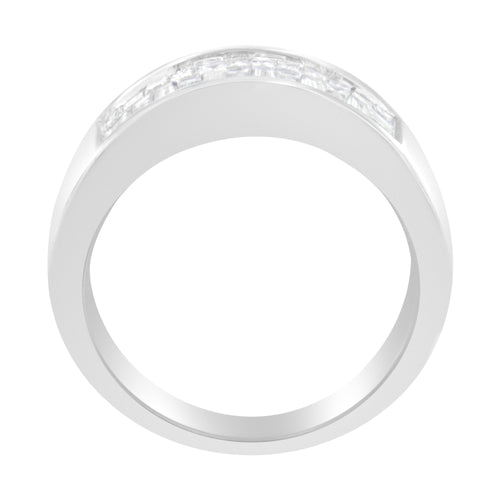 14K White Gold Princess and Baguette-cut Diamond Ring (1.0 Cttw, H-I Color, VS2-SI1 Clarity) - Size 6