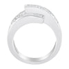 14K White Gold 2.0 Cttw Channel-Set Princess and Baguette-Cut Diamond Bypass Ring Band (G-H Color, SI1-SI2 Clarity) - Ring Size 6.5
