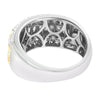 10K White and Yellow Gold 1.00 Cttw Baguette and Round cut Diamond Art Deco Multi-Row Ring Band (I-J Color, I1-I2 Clarity) - Ring Size 7