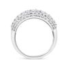 .925 Sterling Silver 2.00 Cttw Round and Baguette-Cut Diamond Cluster Ring (H-I Color, I1-I2 Clarity) - Size 7
