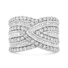 .925 Sterling Silver 2 3/8 Cttw Diamond Multi Row Overlay Band Ring ( J-K Color, I3 Clarity) - Ring Size 7