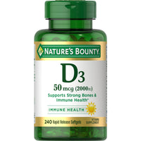 Nature's Bounty Vitamin D3, 50 Mcg, Rapid Release Softgels