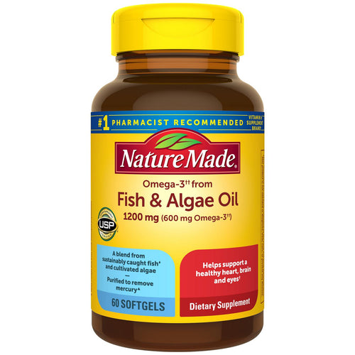 Nature Made Omega-3 Fish & Algae Oil Soft Gels 60 ct