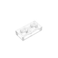 1x2 Transparent Plate Brick 3023 - Quantity of 50 – Choose Color – Brick-Compatible Bulk Lot