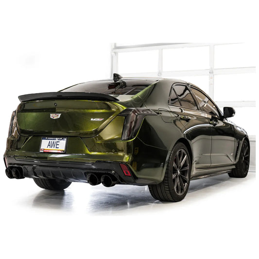 AWE Tuning 2021+ Cadillac CT4-V Blackwing SwitchPath Exhaust - Diamond Black Tips