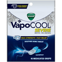 Vicks® VapoCool™ Severe Max Strength Medicated Drops – Winterfrost (45ct)