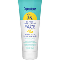 Coppertone INPROGRESS... Sunscreen Lotion, Oil Free + Shine Control, Face, SPF 45, 2.5 Fl Oz (74 Ml)