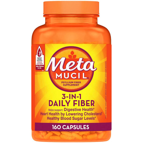 Metamucil Psyllium Fiber Supplement, 3 In 1, Capsules