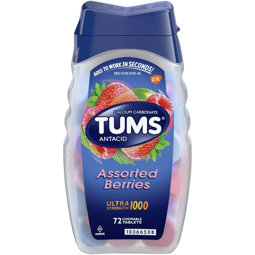 Tums® Ultra Strength 1000 mg Assorted Berry Chewable Tablet, 72 EA