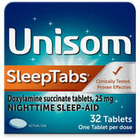 Unisom SleepTabs Nighttime Sleep Aid, 25mg Doxylamine Succinate – 32 Count