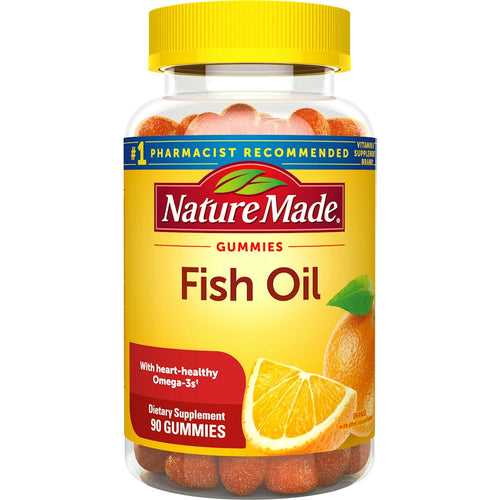 Nature Made Fish Oil Gummies, 90 Count, With Heart-Healthy Omega 3s 57 Mg, In Delicious Strawberry, Lemon, & Orange