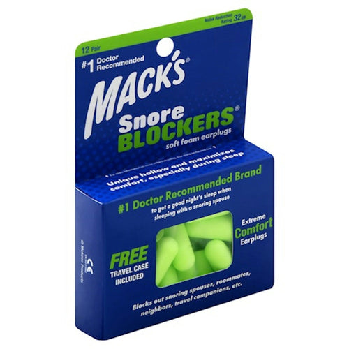 Mack's Snore Blockers Soft Foam Earplugs - 12 Pair Bonus Pack