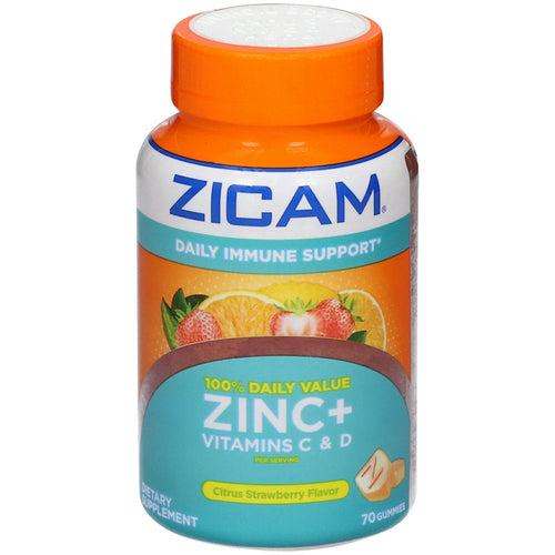 Zicam Zinc + Vitamin C & D, Gummies, Citrus Strawberry Flavor