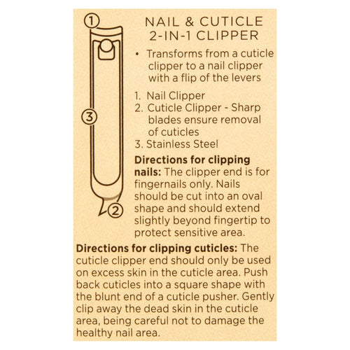 Equate Beauty Stainless Steel 2-in-1 Fingernail & Cuticle Clipper EasyOptionXY LLC