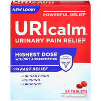 Uricalm Max Strength Urinary Pain Relief, 99.5 mg Phenazopyridine HCl, 24 Tablets