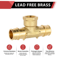 PEX A Expansion 3/4" PEX x 3/4" PEX x 1/2" Female Threaded F1960 Tee (Lead Free) Plumbingsell